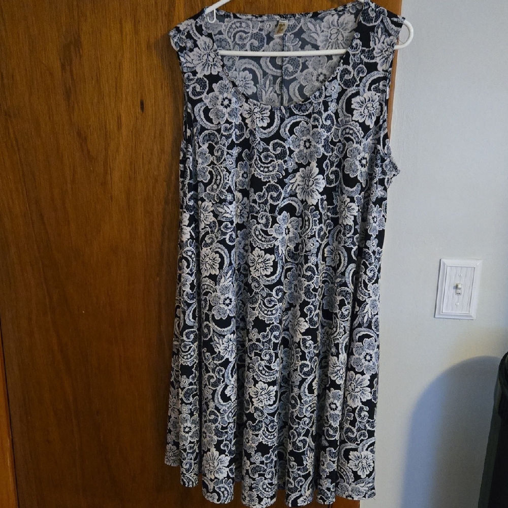 Shoreline Navy and White Sleeveless Scoop Neck Sundress